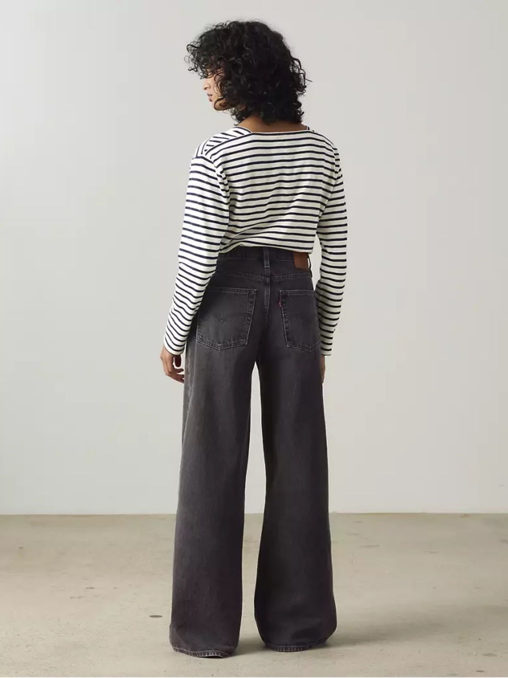 Levi's Washed Black High-Rise Wide-Leg Jeans
